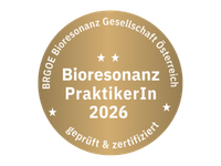 Goldenes Siegel als geprüfter Bioresonanz Praktiker 2026 der BRGOE - Qualitätssicherung für Naturheilkunde Wien.