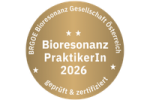 Goldenes Siegel als geprüfter Bioresonanz Praktiker 2026 der BRGOE - Qualitätssicherung für Naturheilkunde Wien.